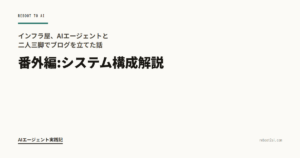 インフラ屋、AIエージェントと二人三脚でブログを立てた話 番外編:システム構成解説