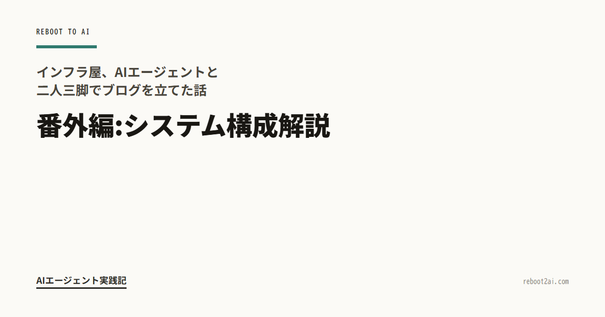 インフラ屋、AIエージェントと二人三脚でブログを立てた話 番外編:システム構成解説